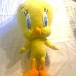 Vintage 2001 Looney Tunes Plush Tweety Bird Large Stuffed 17” Nanco